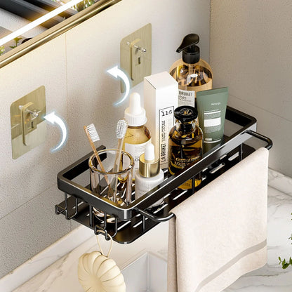 ✨ Luxury Bathroom Organizer Rack Pack of 2 with Free Soap Holder & Premium Hooks