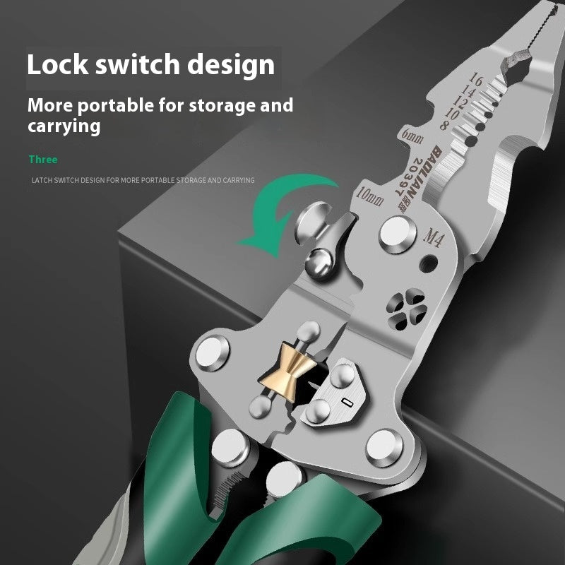 Foldable Wire Stripper Multifunctional Pulley Design