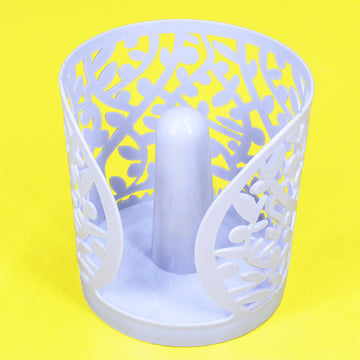 (Pack of 2) Plastic Flower Design Tissue Roll Paper Holder For Home and Outdoor Use