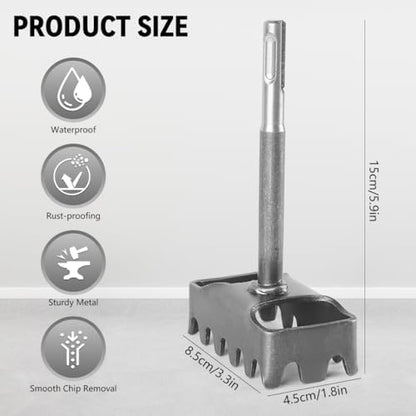 Square Hole Cutter for 86-Type Electrical Box 3/8" Shank Steel Heavy-Duty Trapezoidal Square Slot Cutter