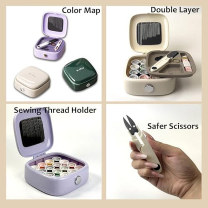 Portable 2-Layer Organizer Magnetic Needle and Thread Kits Holder Basic Case