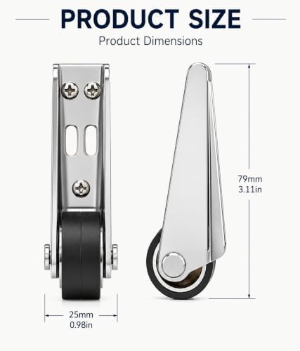 4 PCs Vertical Track Roller Wheel | Rubber Rolling Swivel Casters for Barn Sliding Door, Cabinet, Gate & Drawer