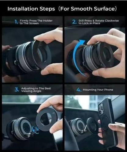 Portable Vacuum Suction Phone Holder – 360° Swivel Magnetic Base ⭐⭐⭐⭐