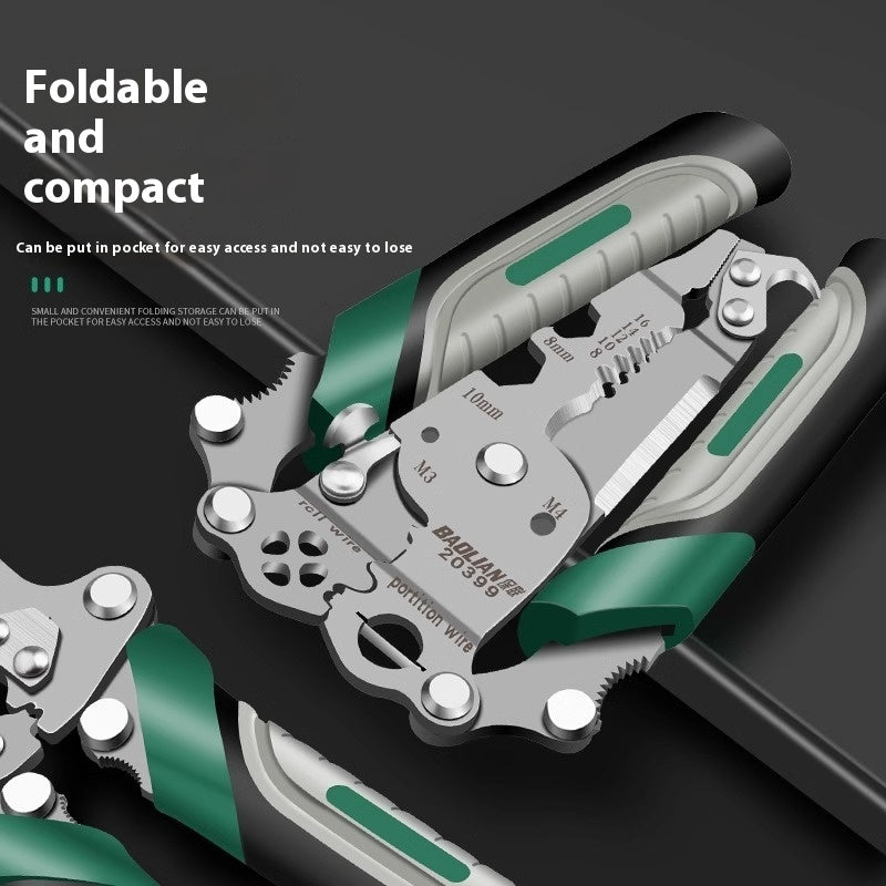 Foldable Wire Stripper Multifunctional Pulley Design