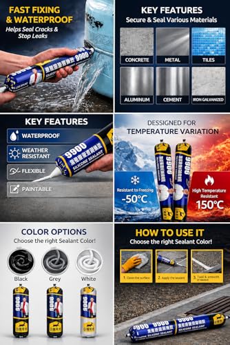 Waterproof Silicone Sealant for Roof & Leak Repair - 750 Grm