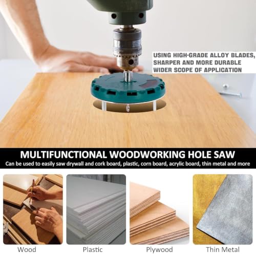 Adjustable Hole Saw 45-130mm for Woodworking, Hole Cutter for Electric Drill