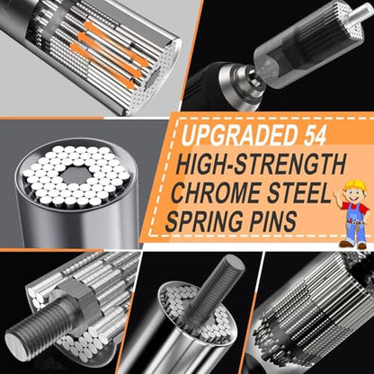 Universal Socket Wrench Adapter (7mm-19mm, 1/4"-3/4") Self Adjusting Multi-Size Tool with Power Drill Adapter