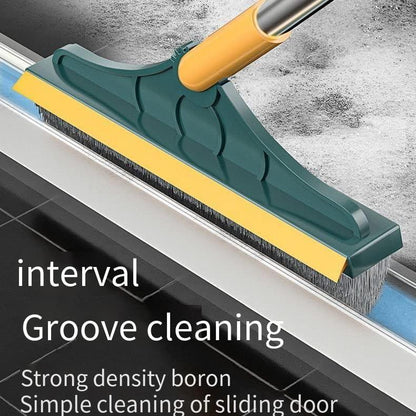 2-in-1 Bathroom Cleaning Brush with Wiper - Long Handle 120° Rotate Toilet Brush
