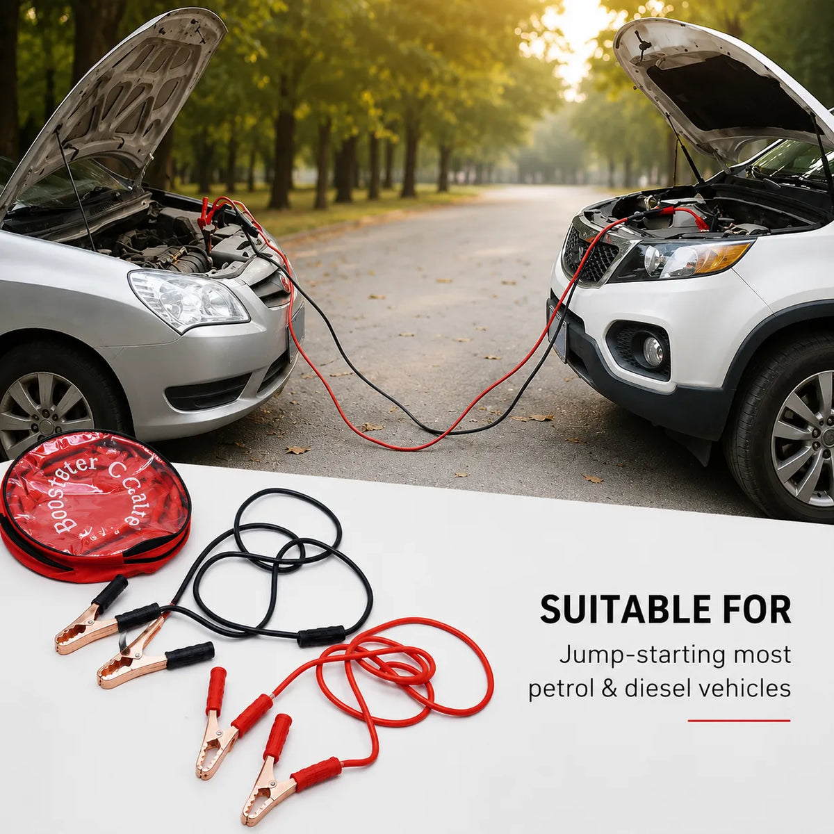 Heavy-Duty Emergency Car Battery Jumper Cable