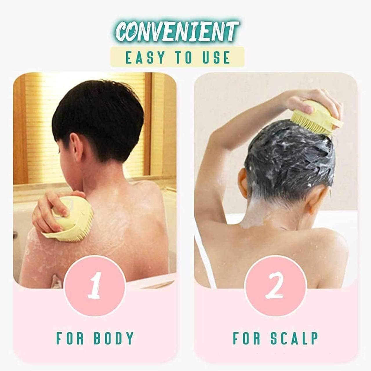 Soft Silicone Bath Body Brush + Body Scrubber + Bath Sponge Pack of 3