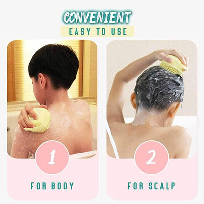 Soft Silicone Bath Body Brush + Body Scrubber + Bath Sponge Pack of 3