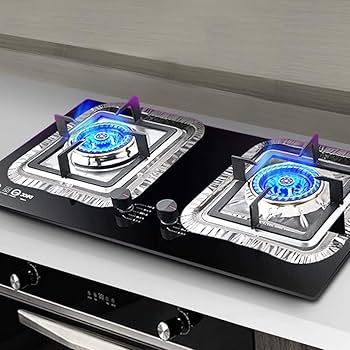 (Pack of 10) Disposable Oil Resistant and Heat Proof Aluminum Covers for Gas Stove Burners