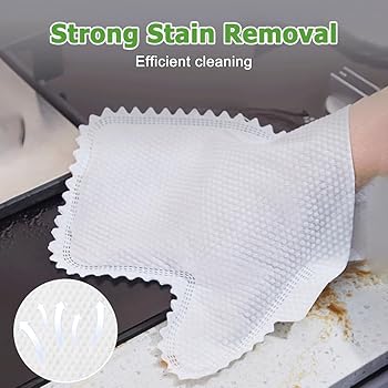 (Pack of 10) Reusable Dust Cleaning Non Woven Fish Scale Duster Household Kitchen Gloves Clean Tools