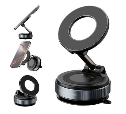 Portable Vacuum Suction Phone Holder – 360° Swivel Magnetic Base ⭐⭐⭐⭐