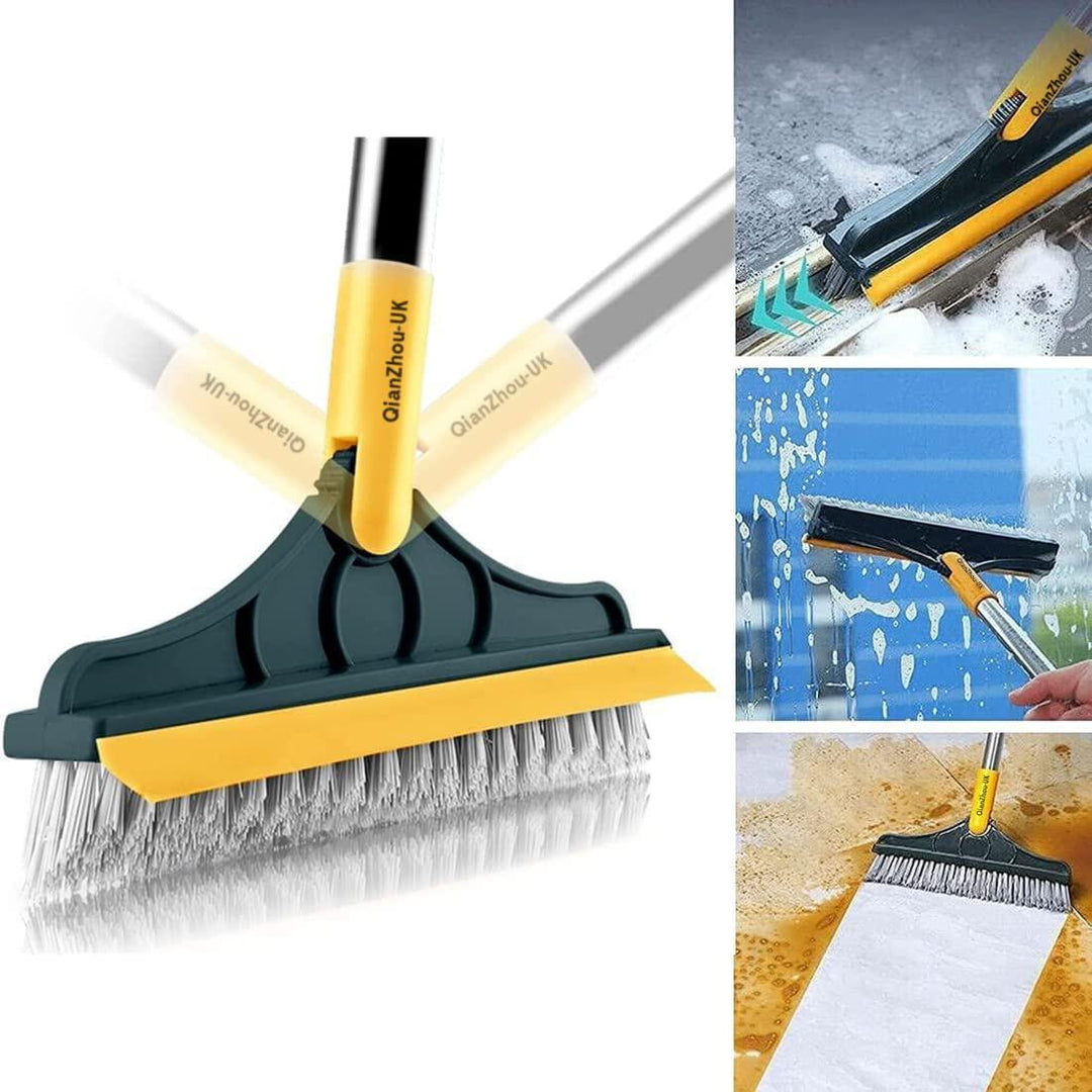 2-in-1 Bathroom Cleaning Brush with Wiper - Long Handle 120° Rotate Toilet Brush