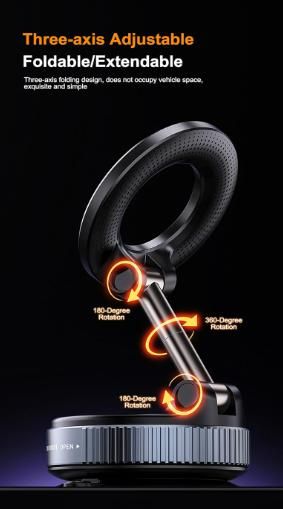 Portable Vacuum Suction Phone Holder – 360° Swivel Magnetic Base ⭐⭐⭐⭐