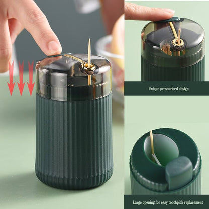 (Pack of 2) Pop-Up Automatic Toothpick Holder Dispenser