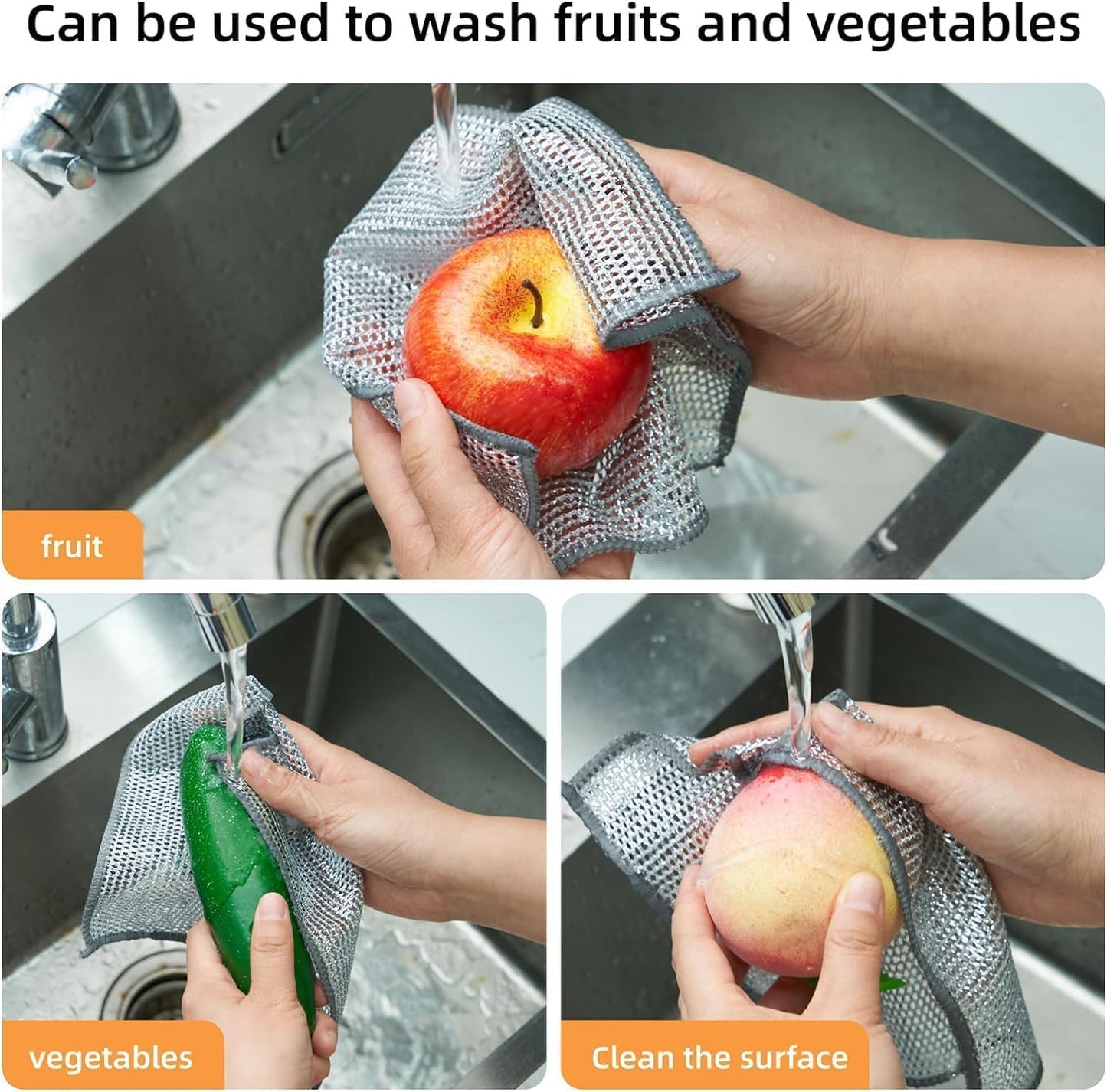 Non-Scratch Wire Mesh Dishwashing Cloths
