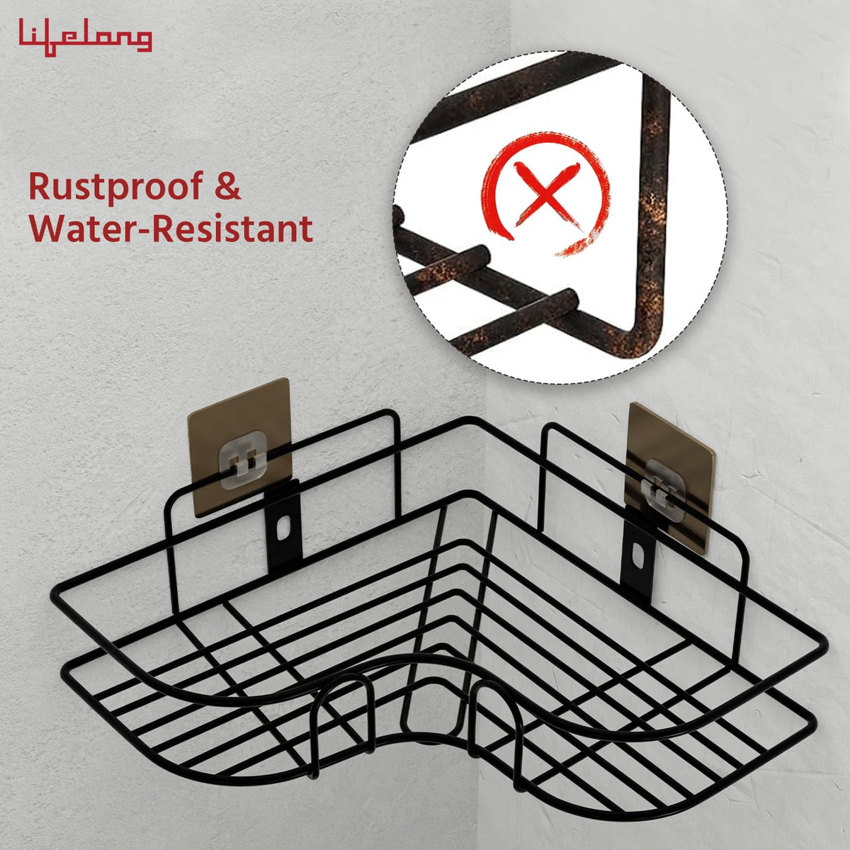 Self-Adhesive Bathroom Corner Shelf for Wall
