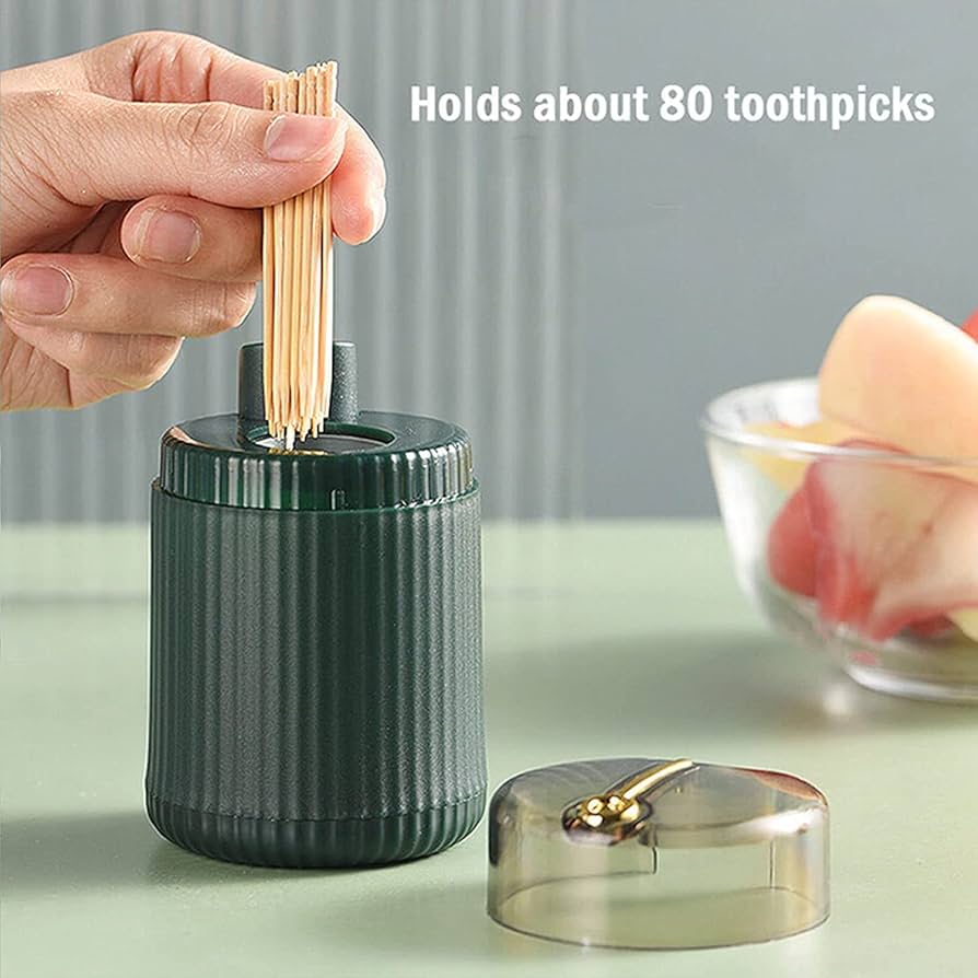 (Pack of 2) Pop-Up Automatic Toothpick Holder Dispenser
