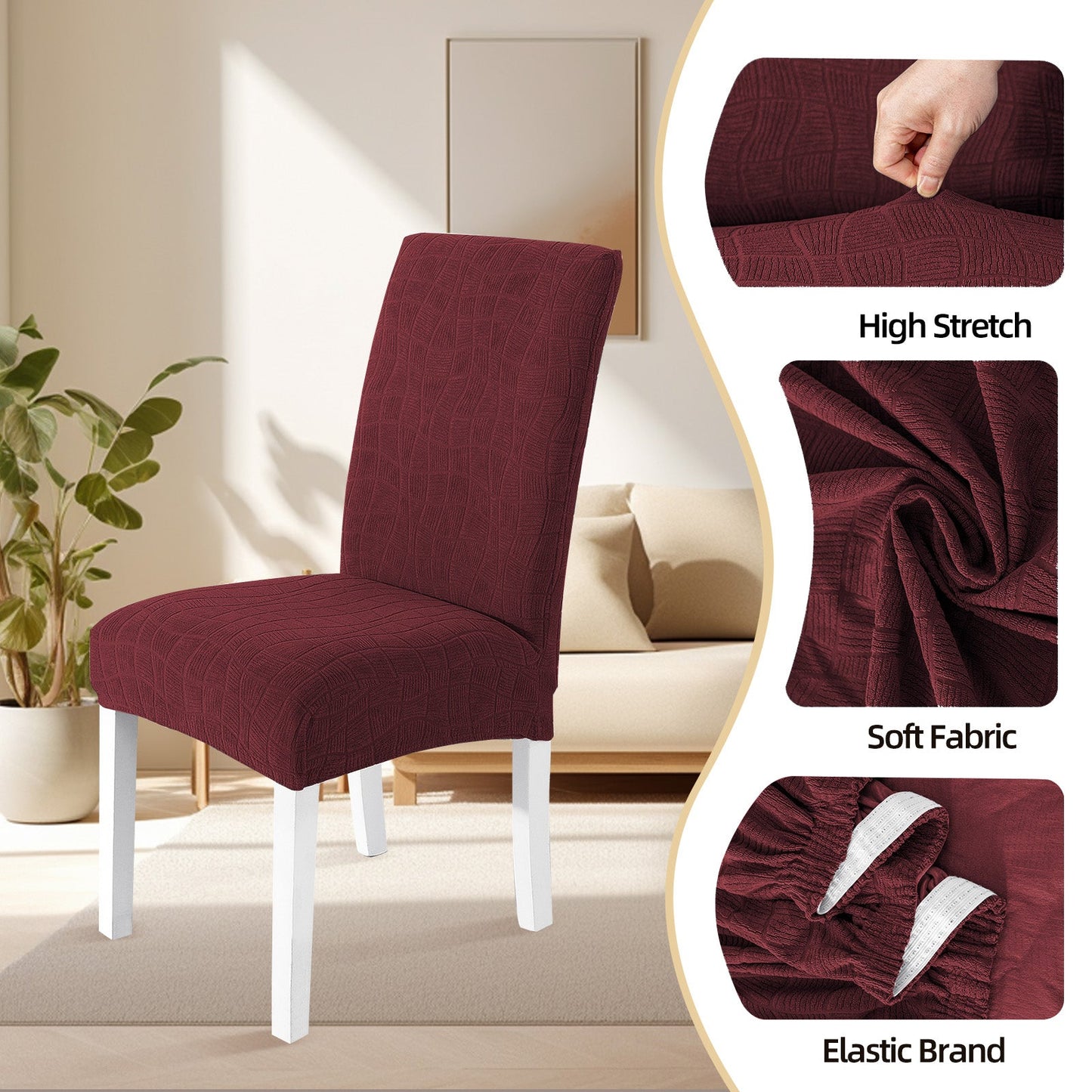 4 Pieces Universal Stretch Chair Covers with Backrest