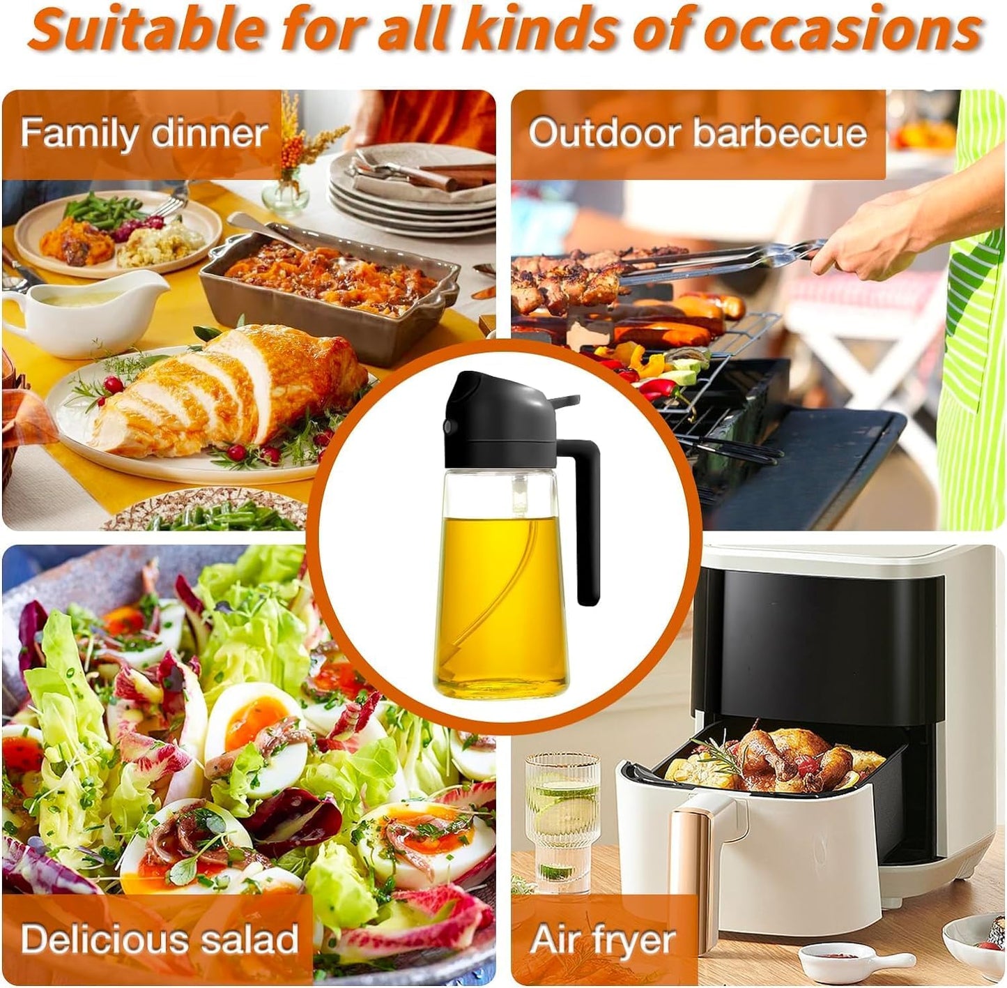 2-in-1 Oil Dispenser & Spray Bottle | 500ml