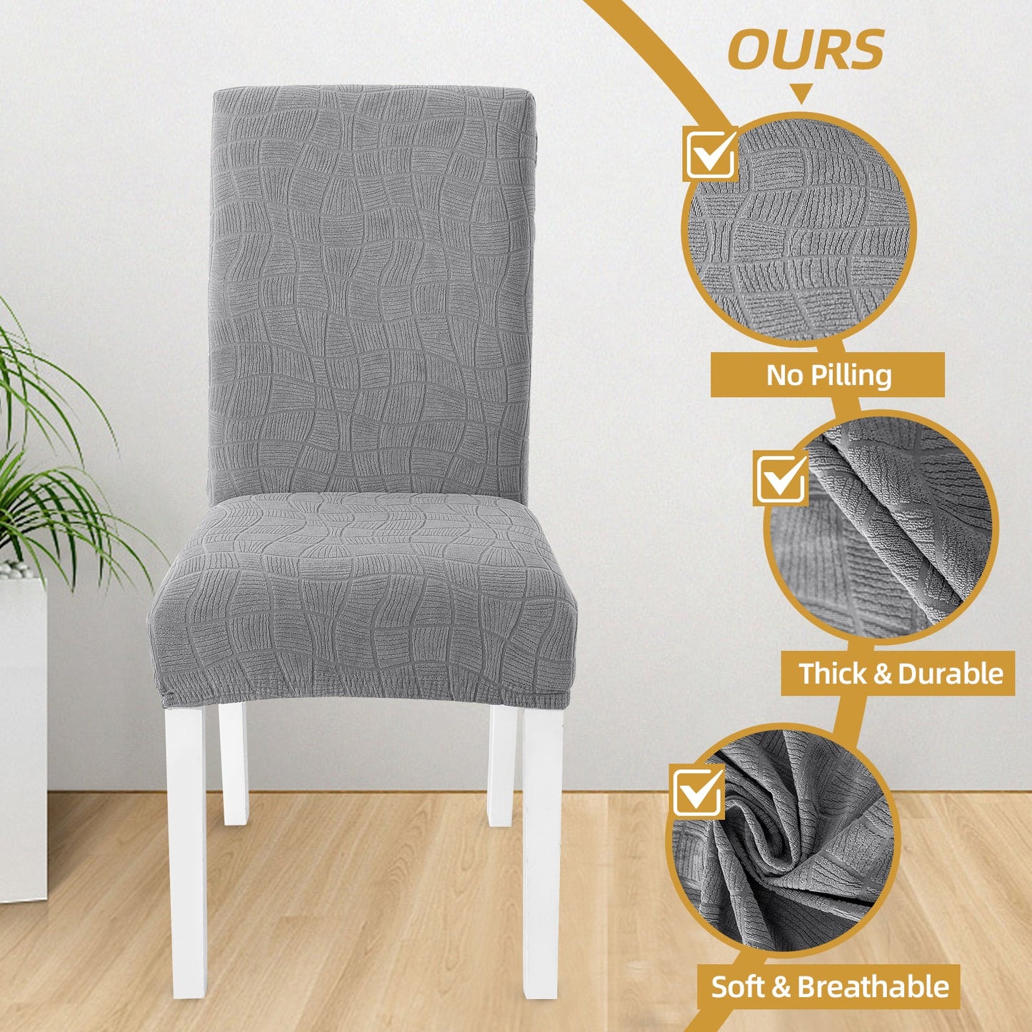 4 Pieces Universal Stretch Chair Covers with Backrest