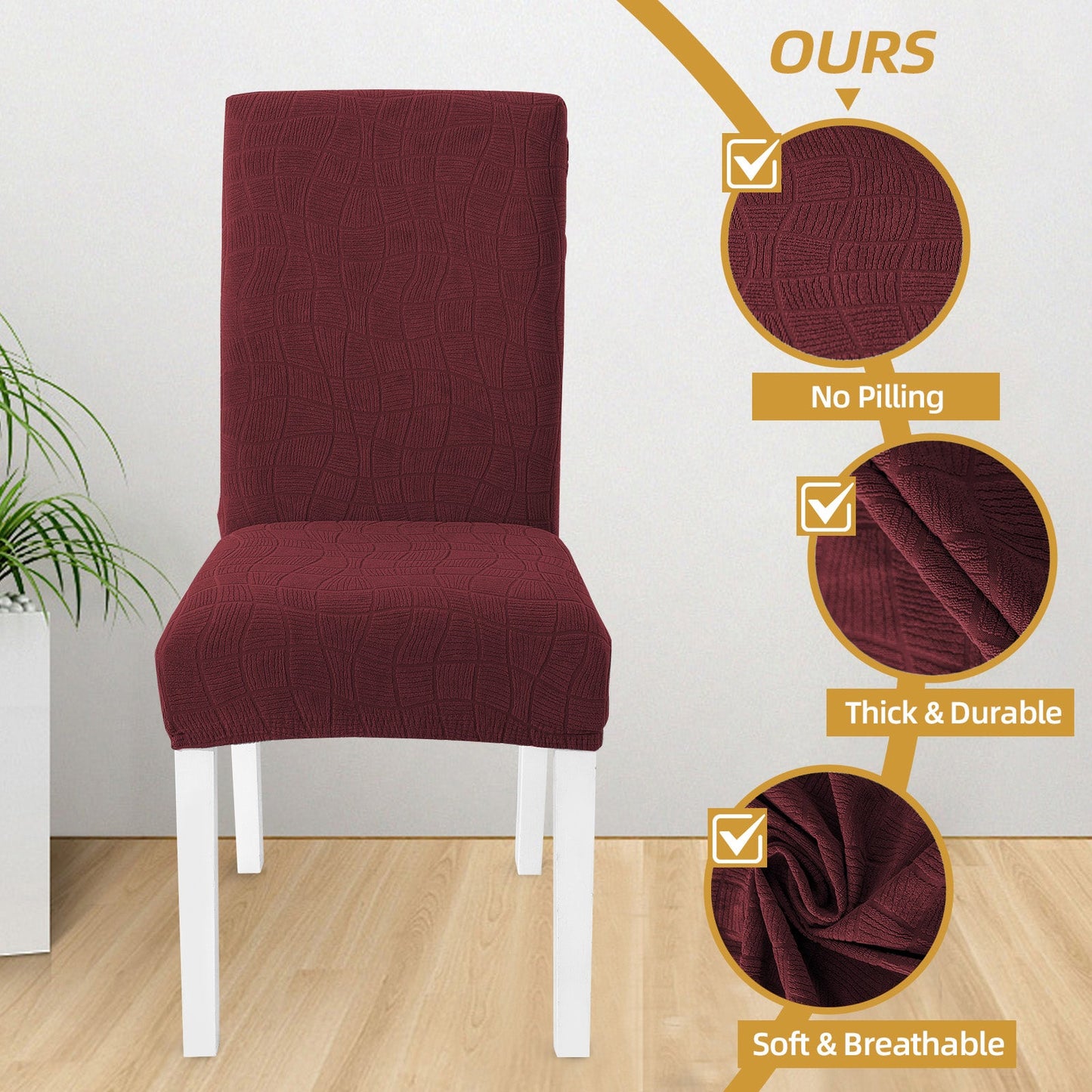 4 Pieces Universal Stretch Chair Covers with Backrest