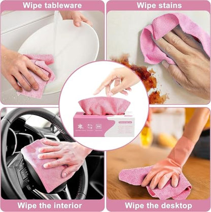 40 PCS (Buy 1 Get 1 Free) Ultra Soft Microfiber Cleaning Cloth + 1 Free Gift (Multipurpose Microfiber Towels)