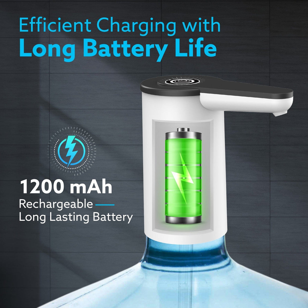 Imperial Automatic Electric Water Dispenser Pump | USB Rechargeable, Portable Drinking Water Pump for Home, Kitchen, Office & Camping
