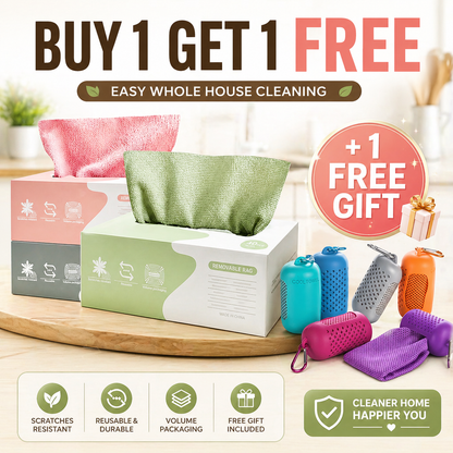 40 PCS (Buy 1 Get 1 Free) Ultra Soft Microfiber Cleaning Cloth + 1 Free Gift (Multipurpose Microfiber Towels)
