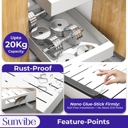 Pull-Out Cabinet Basket – Space Saver Organizer for Home