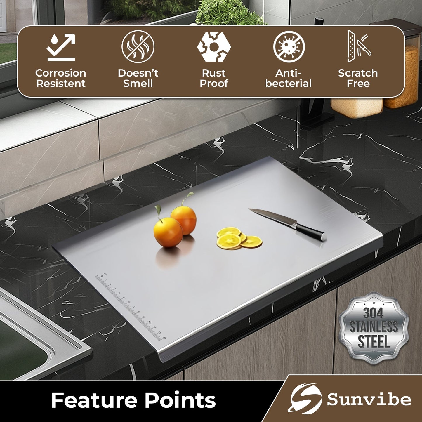 Stainless Steel Chopping Board for Kitchen