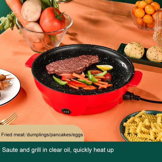 Home Use Non Stick Ceramic Double Aluminum Iron Coating Nonstick Deep Fry Pan Mini Electric Grill
