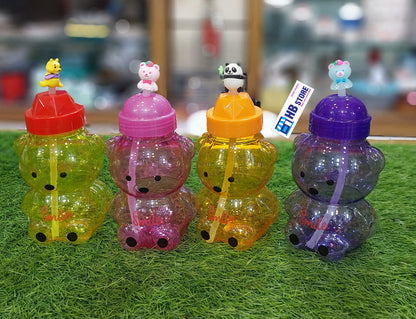 (Pack of 2) Fama and Uzzi Bear Straw Water Bottle For Kids