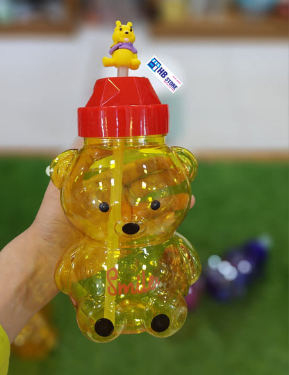 (Pack of 2) Fama and Uzzi Bear Straw Water Bottle For Kids