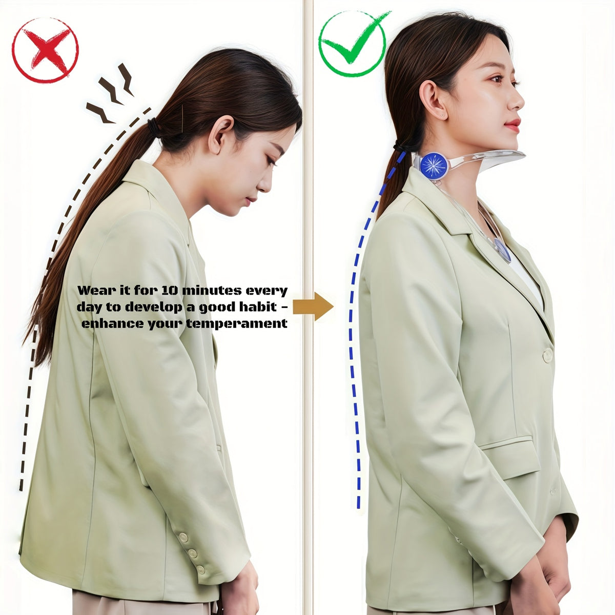 Adjustable Neck Support Braces Upgraded Ergonomic Support | Maintain Good Writing Posture | Suitable for Wearing During Office Work and Study