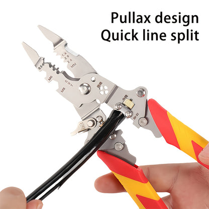 All In One Multi - Foldable Wire Stripping Pliers: High Carbon Steel Multifunction tool DIY and Craft