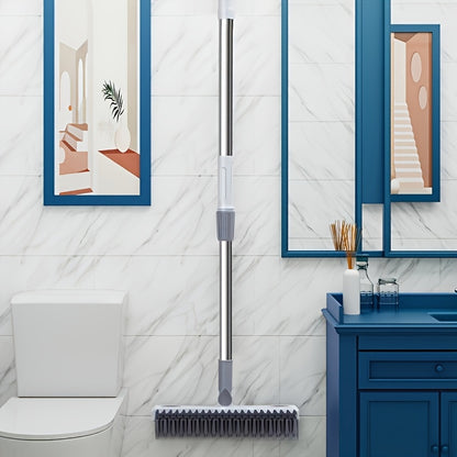 2-in-1 Bathroom Cleaning Brush with Wiper - Long Handle 120° Rotate Toilet Brush