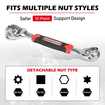 Universal Wrench 52 in 1 Socket Wrench Multifunction Wrenches Tool with 360° Rotating Head