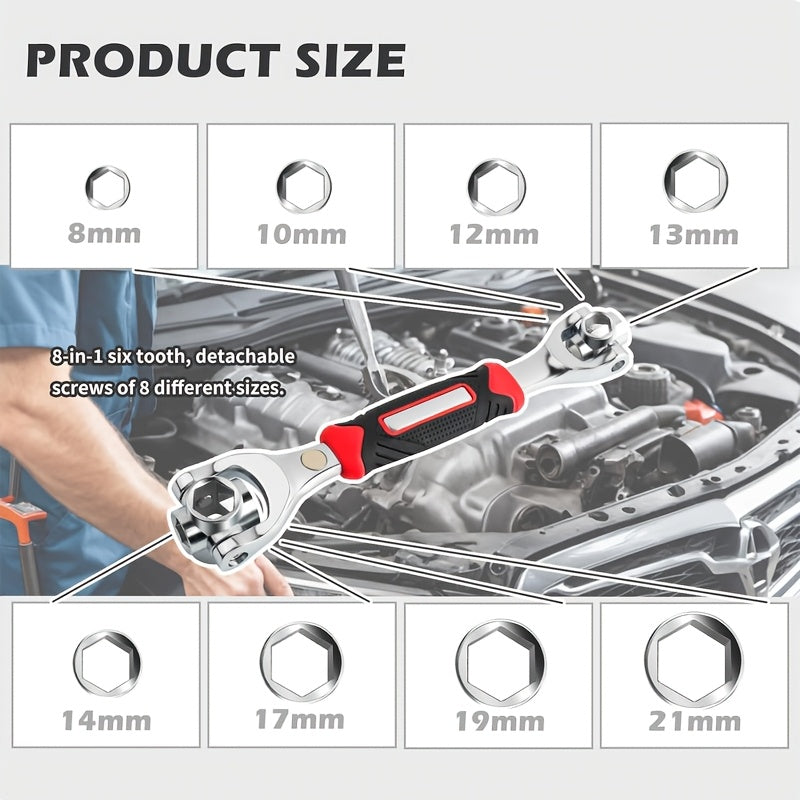 Universal Wrench 52 in 1 Socket Wrench Multifunction Wrenches Tool with 360° Rotating Head