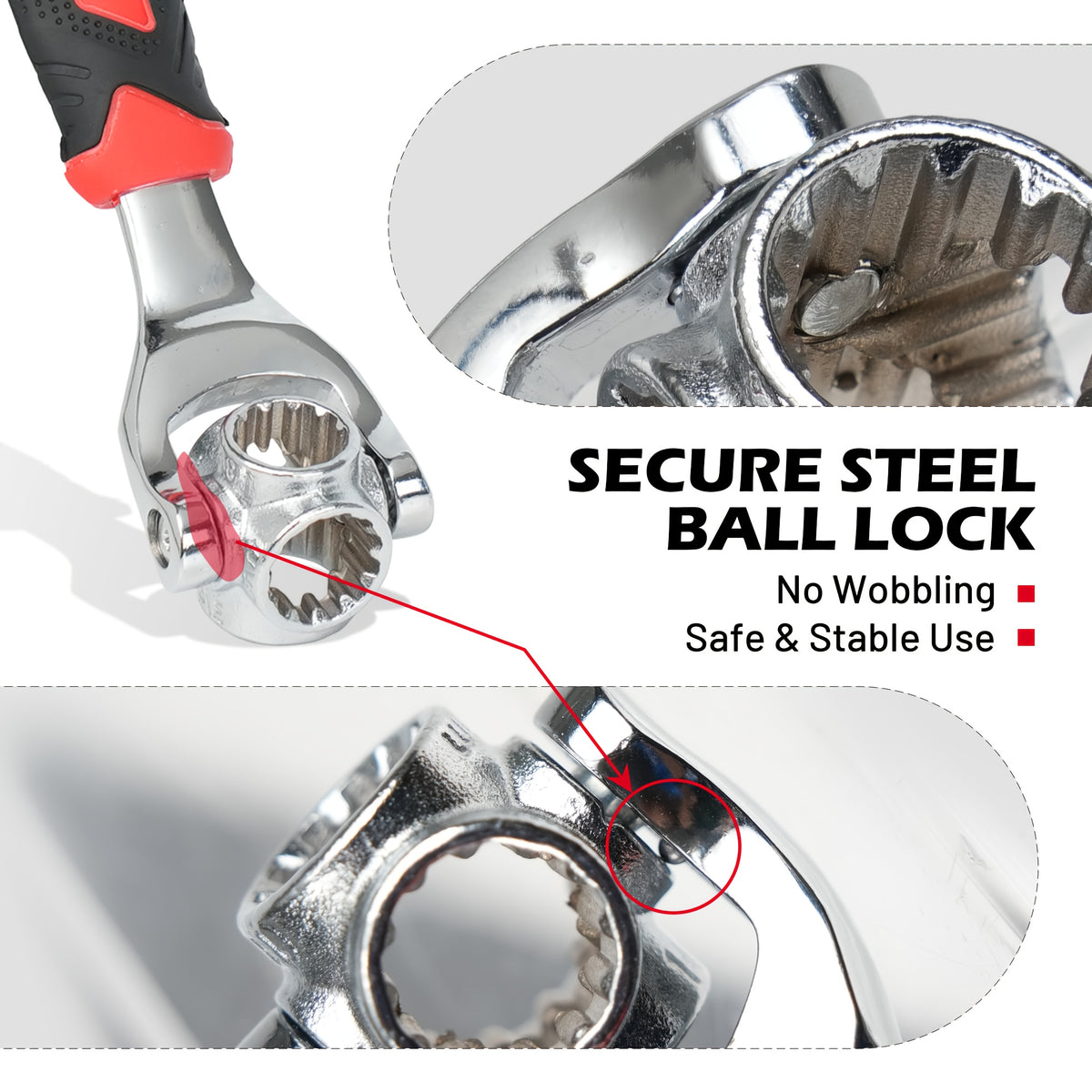 Universal Wrench 52 in 1 Socket Wrench Multifunction Wrenches Tool with 360° Rotating Head