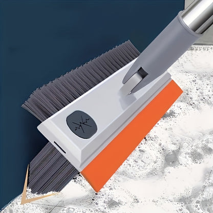 2-in-1 Bathroom Cleaning Brush with Wiper - Long Handle 120° Rotate Toilet Brush