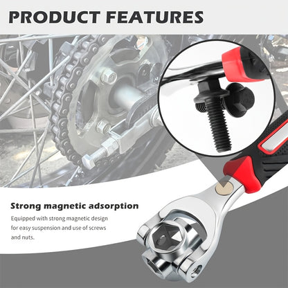 Universal Wrench 52 in 1 Socket Wrench Multifunction Wrenches Tool with 360° Rotating Head