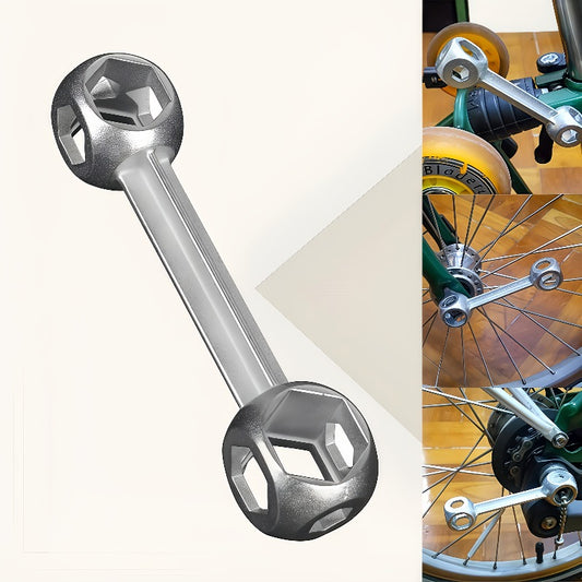 10-In-1 Bone Wrench Multi-Tool - Compact Aluminum Alloy Hexagon Socket with Interchangeable Sockets