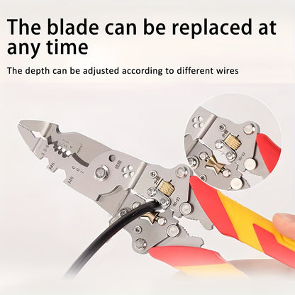 All In One Multi - Foldable Wire Stripping Pliers: High Carbon Steel Multifunction tool DIY and Craft