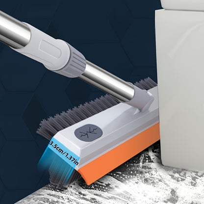 2-in-1 Bathroom Cleaning Brush with Wiper - Long Handle 120° Rotate Toilet Brush