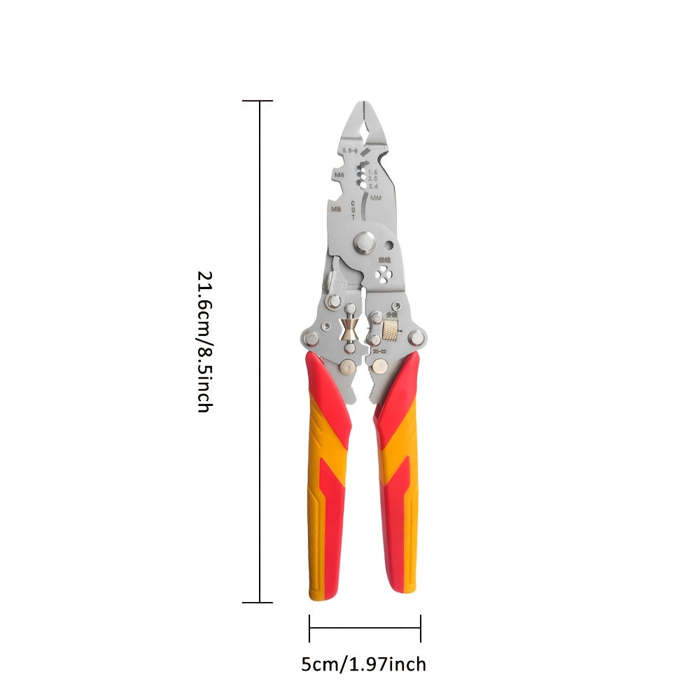 All In One Multi - Foldable Wire Stripping Pliers: High Carbon Steel Multifunction tool DIY and Craft