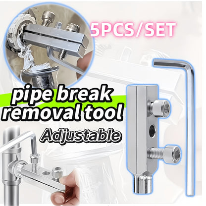 Faucet Angle Valve Broken Screw Extractor, 1/2" 3/4" Adjustable Pipe Repair Tool