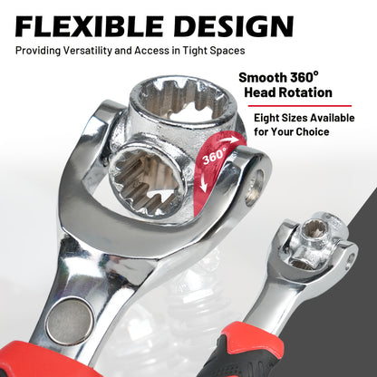 Universal Wrench 52 in 1 Socket Wrench Multifunction Wrenches Tool with 360° Rotating Head